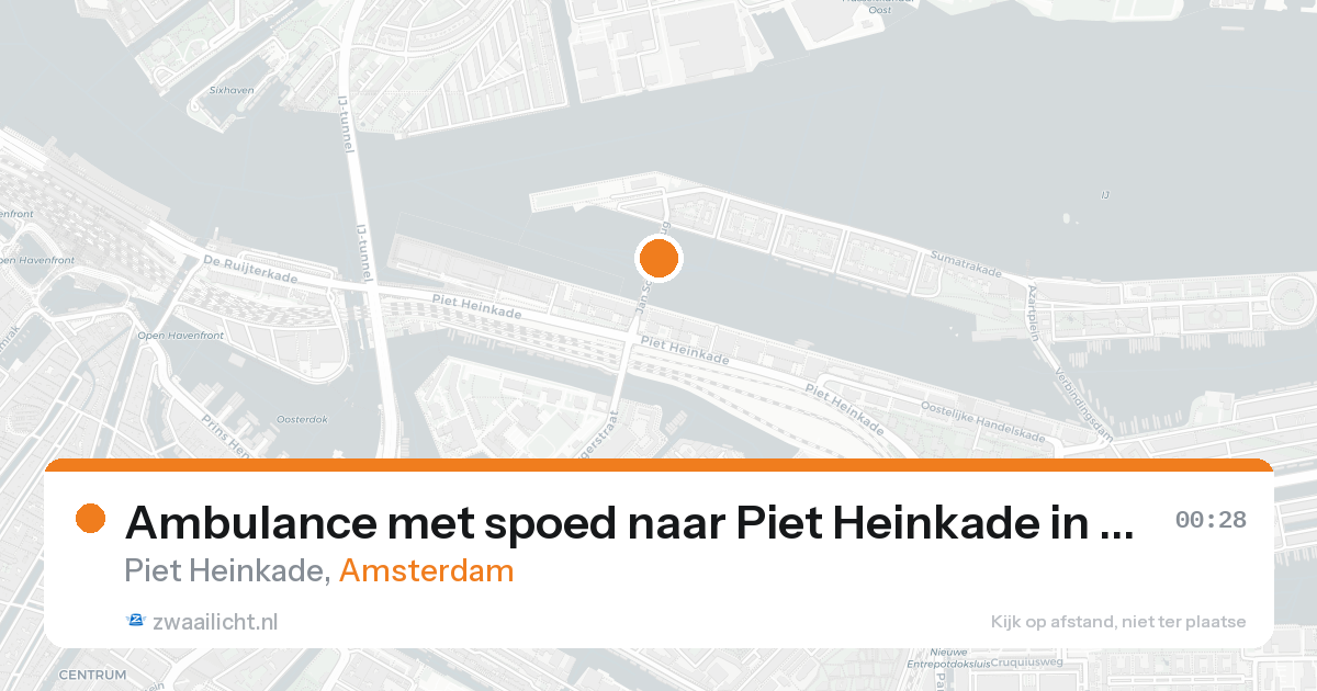 Ambulance met spoed naar Piet Heinkade in Amsterdam — 21 aug 2026