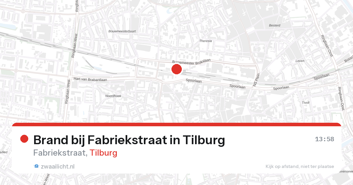 Brand bij Fabriekstraat in Tilburg — 27 aug 2026
