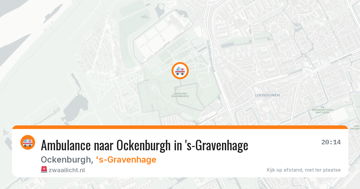 Ambulance naar Ockenburgh in 's-Gravenhage — 9 aug 2026