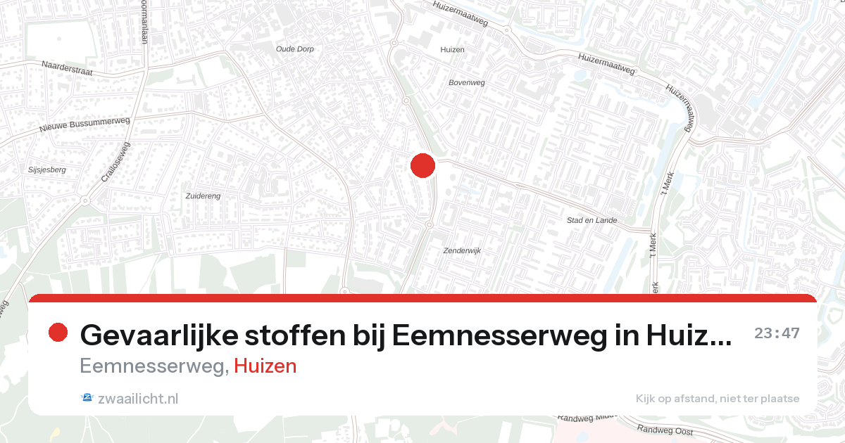 Gevaarlijke stoffen bij Eemnesserweg in Huizen — 3 mrt 2026