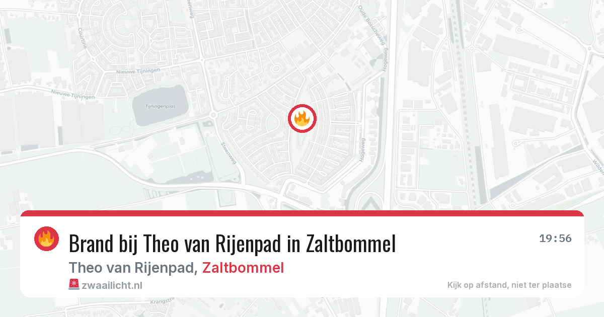 Brand bij Theo van Rijenpad in Zaltbommel — 20 mrt 2026