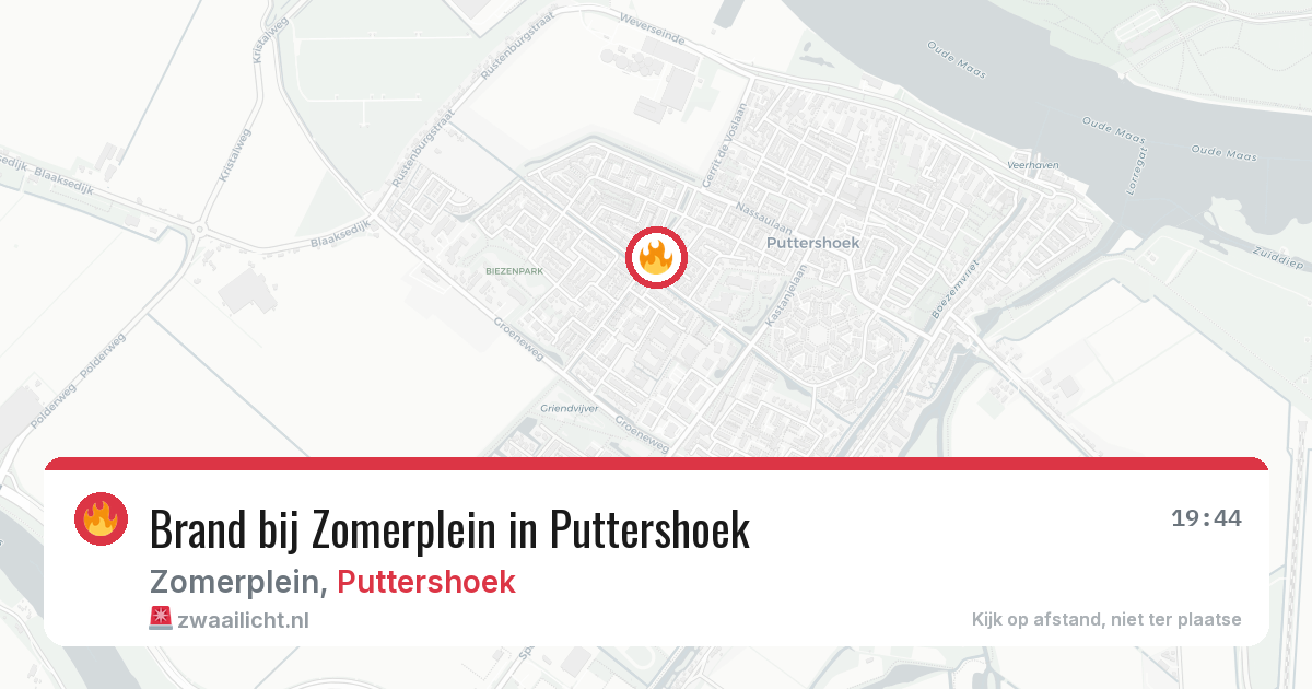 Brand bij Zomerplein in Puttershoek — 19 jun 2026