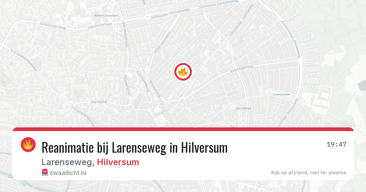 Reanimatie bij Larenseweg in Hilversum — 19 feb 2026