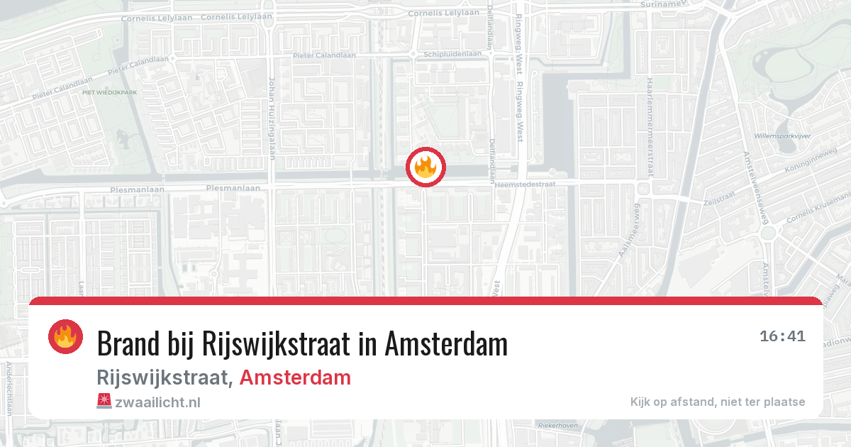 Brand bij Rijswijkstraat in Amsterdam — 5 aug 2026