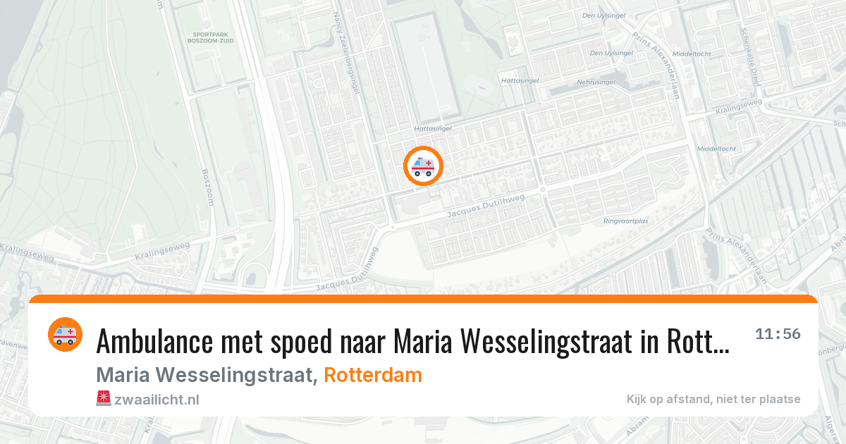 Ambulance met spoed naar Maria Wesselingstraat in Rotterdam — 25 jul 2026