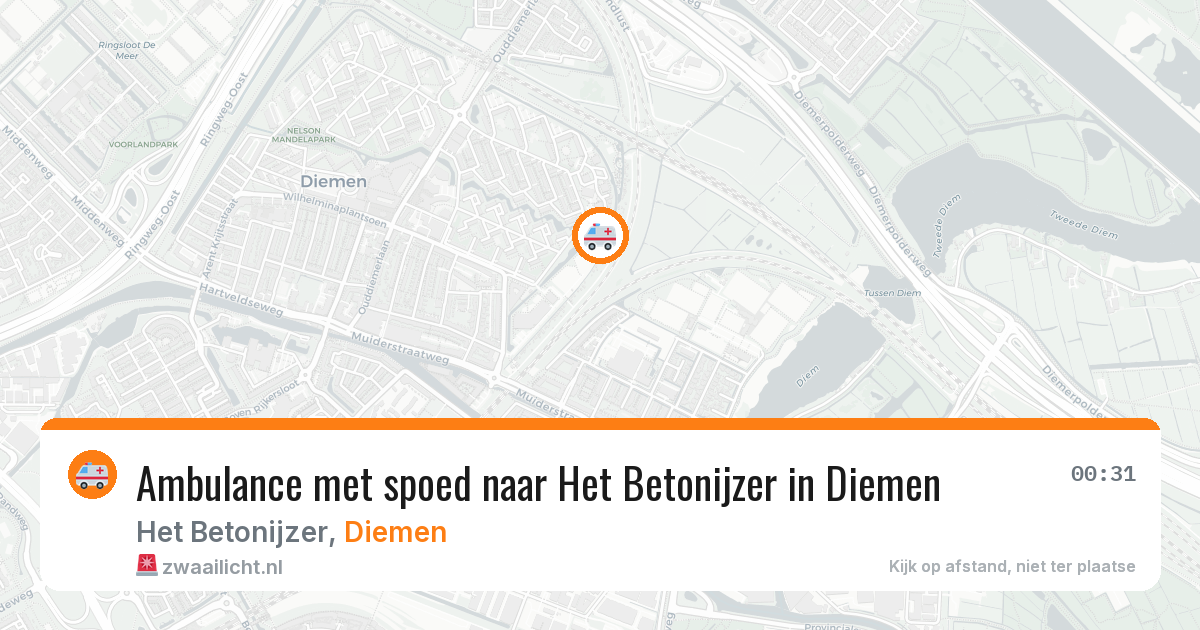 Ambulance met spoed naar Het Betonijzer in Diemen — 19 mei 2026