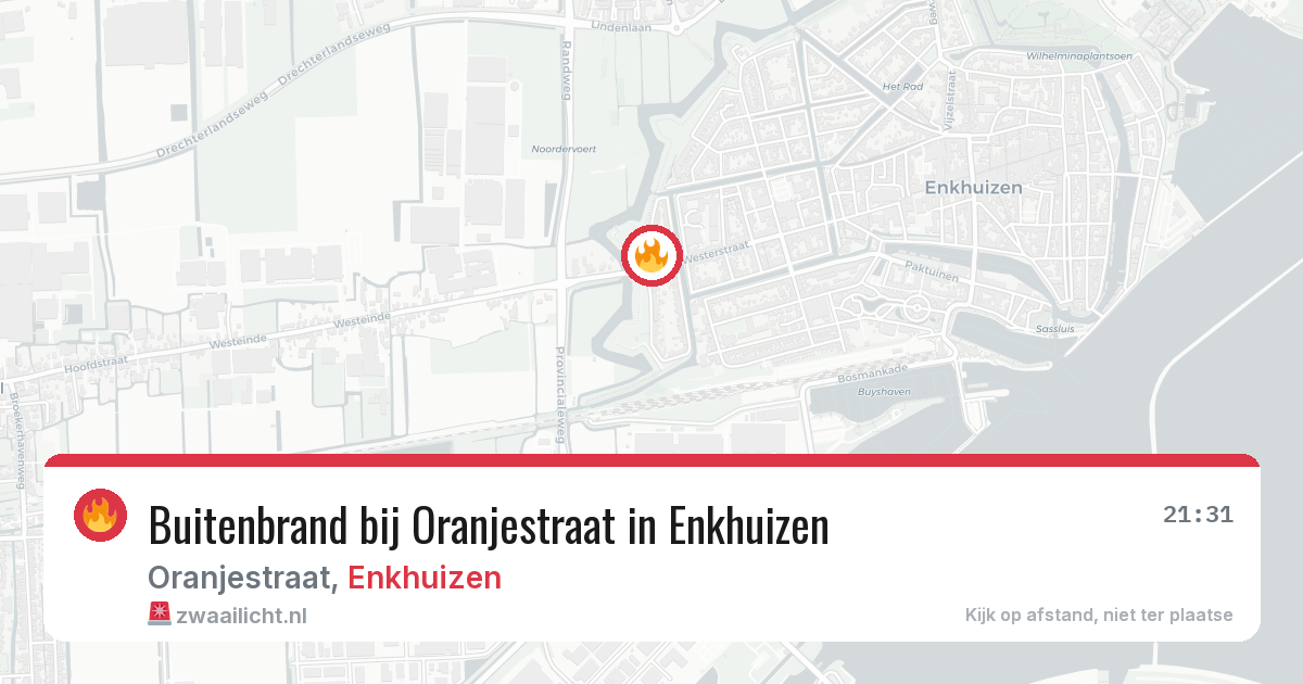 Buitenbrand bij Oranjestraat in Enkhuizen — 12 mei 2026