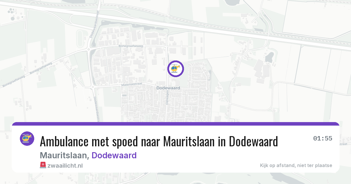 Ambulance met spoed naar Mauritslaan in Dodewaard — 11 jun 2026
