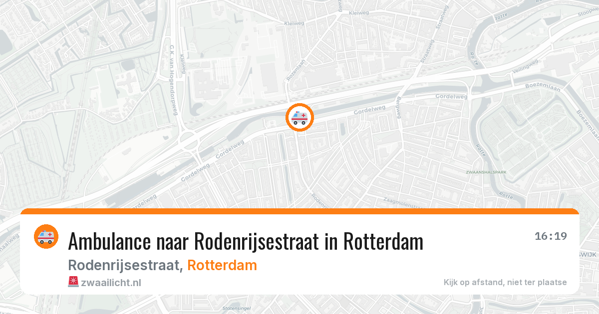 Ambulance naar Rodenrijsestraat in Rotterdam — 14 aug 2026