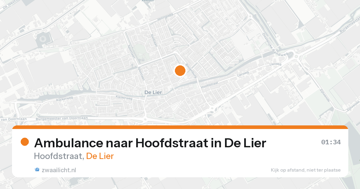 Ambulance naar Hoofdstraat in De Lier — 21 aug 2026