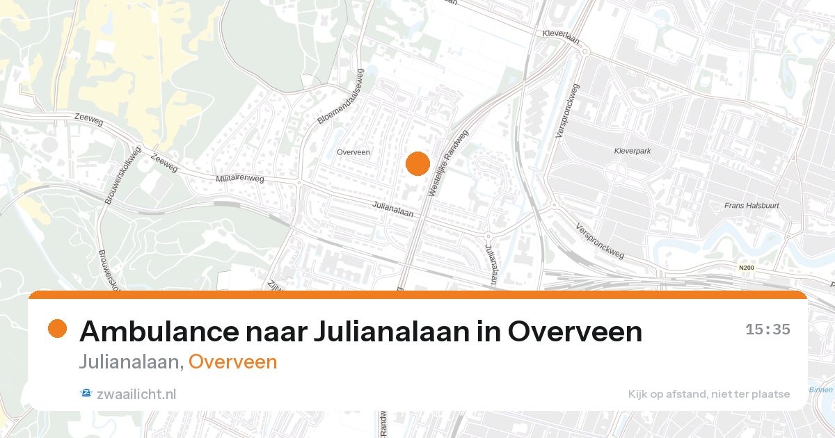 Ambulance naar Julianalaan in Overveen — 27 aug 2026