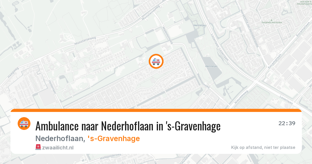 Ambulance naar Nederhoflaan in 's-Gravenhage — 13 jun 2026