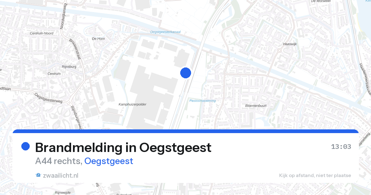 Brandmelding in Oegstgeest — 27 aug 2026