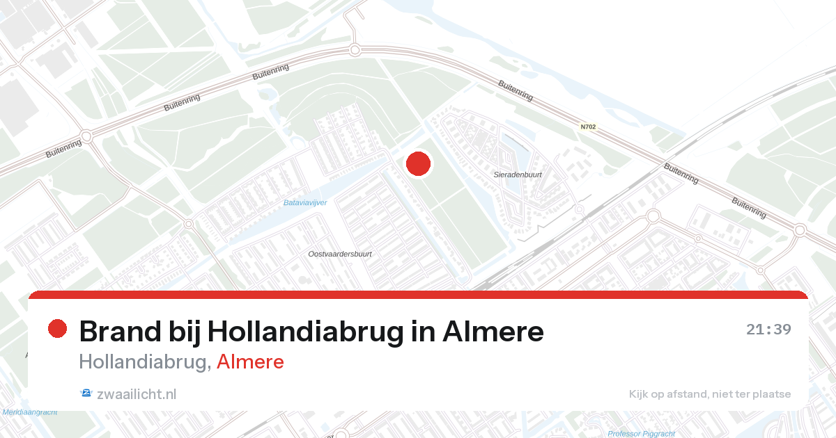 Brand bij Hollandiabrug in Almere — 8 apr 2026