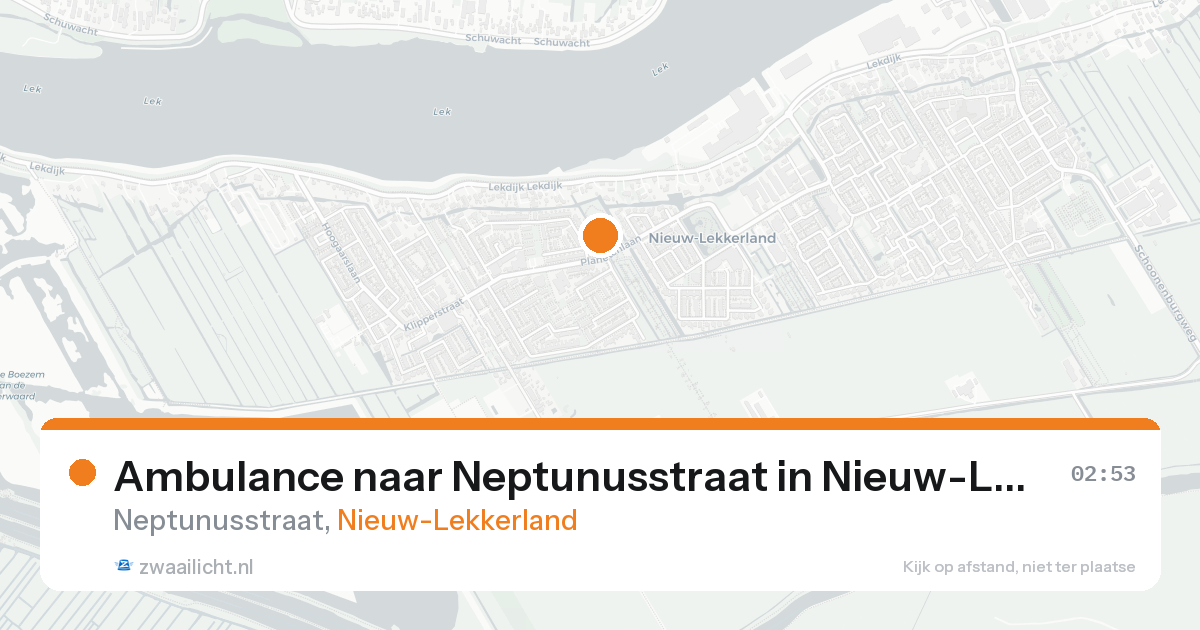 Ambulance naar Neptunusstraat in Nieuw-Lekkerland — 19 aug 2026