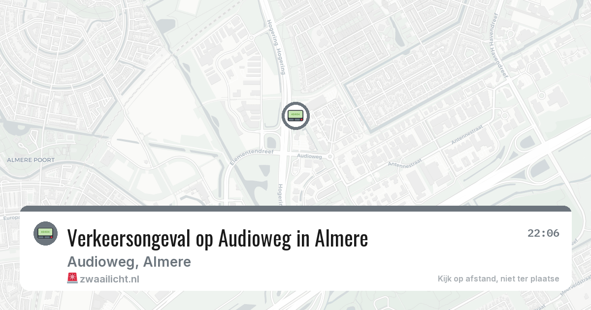Verkeersongeval op Audioweg in Almere — 6 feb 2026