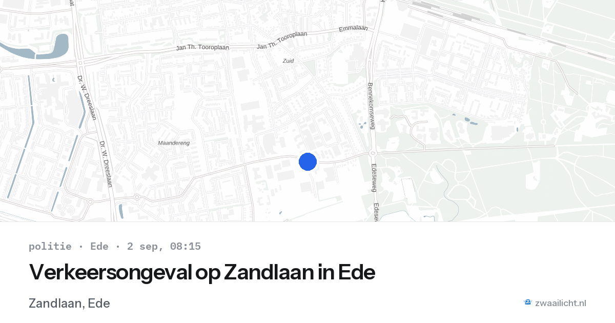 Verkeersongeval op Zandlaan in Ede — 2 sep 2026
