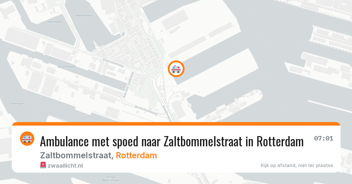 Ambulance met spoed naar Zaltbommelstraat in Rotterdam — 10 jun 2026