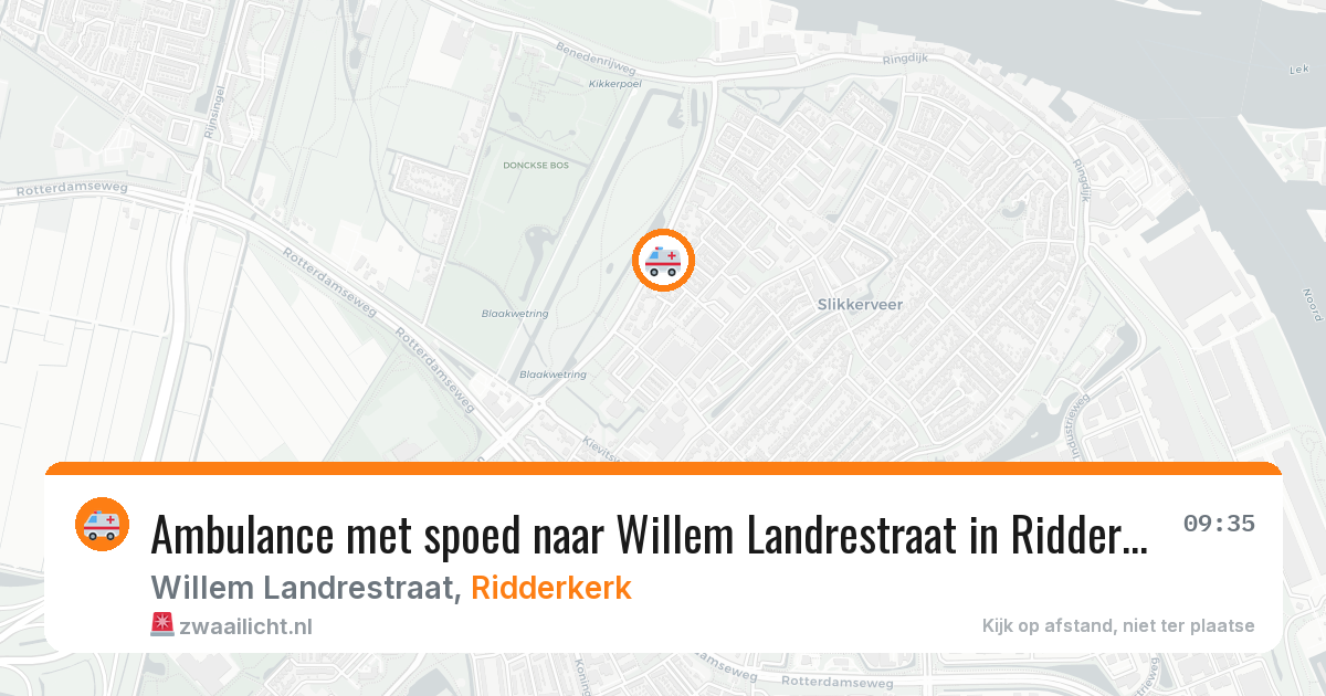 Ambulance met spoed naar Willem Landrestraat in Ridderkerk — 9 jul 2026