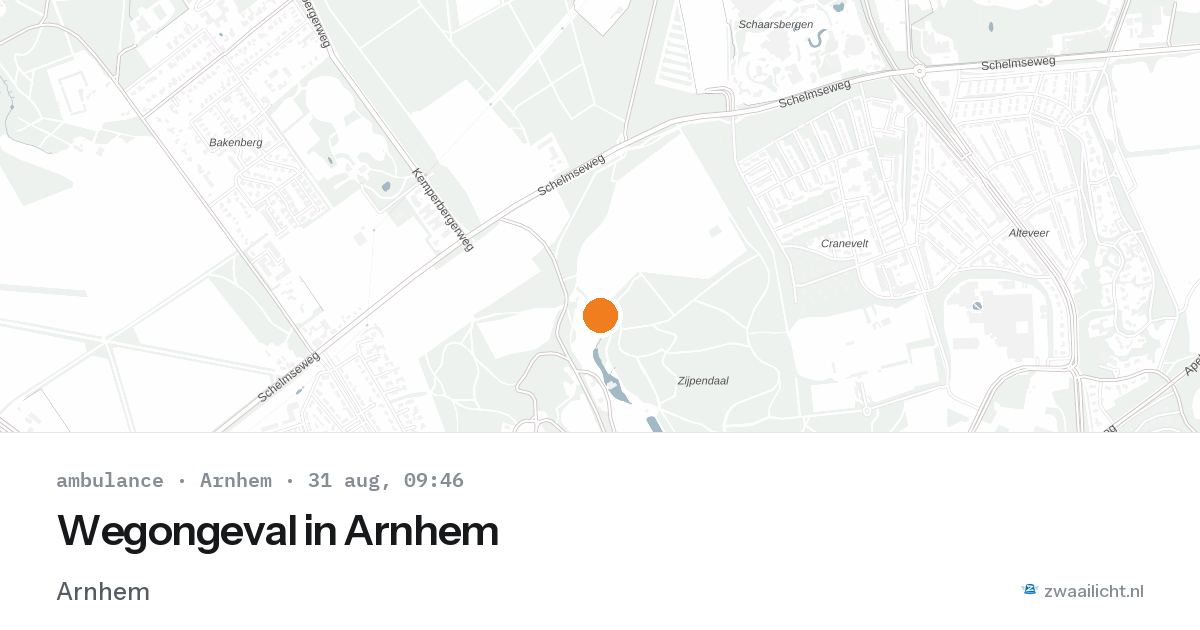 Wegongeval in Arnhem — 31 aug 2026