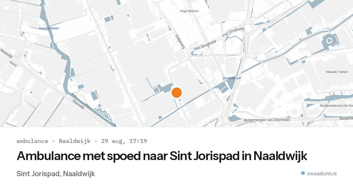 Ambulance met spoed naar Sint Jorispad in Naaldwijk — 29 aug 2026