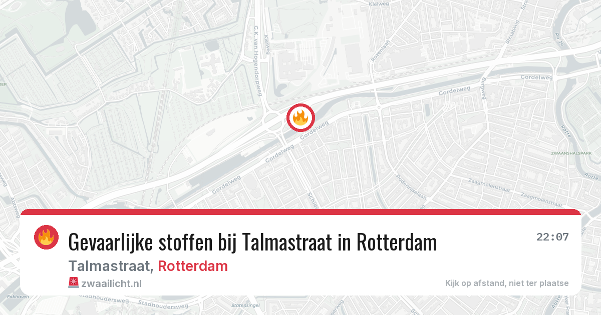 Gevaarlijke stoffen bij Talmastraat in Rotterdam — 7 apr 2026