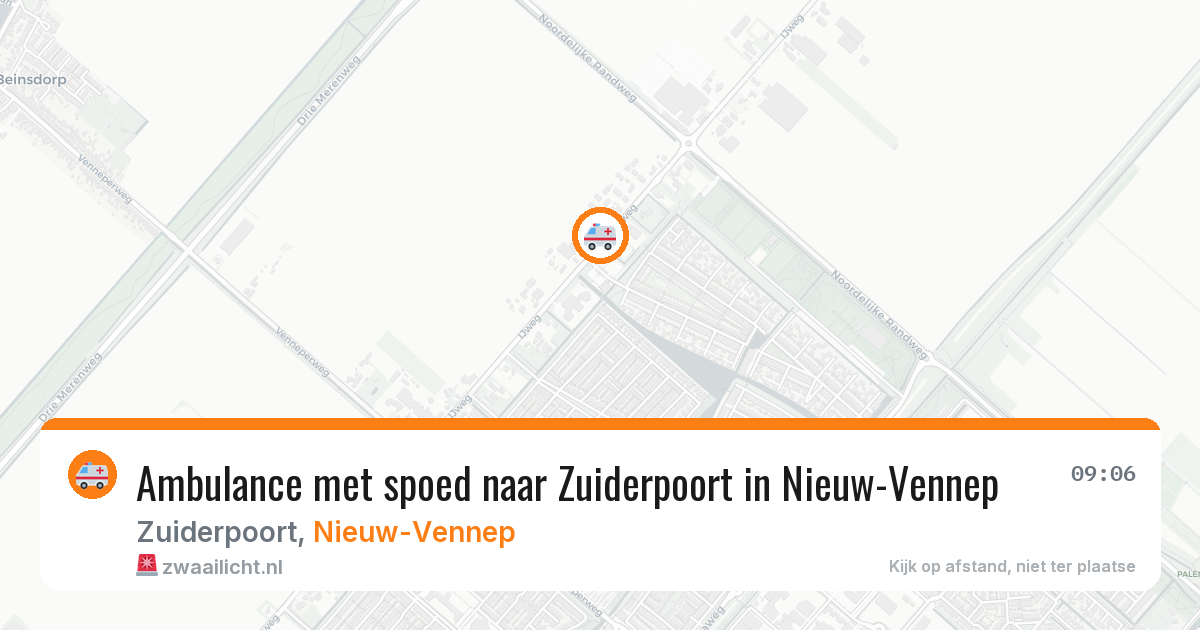 Ambulance met spoed naar Zuiderpoort in Nieuw-Vennep — 9 feb 2026