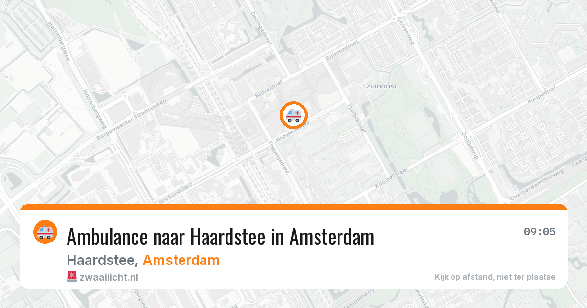 Ambulance naar Haardstee in Amsterdam — 14 aug 2026