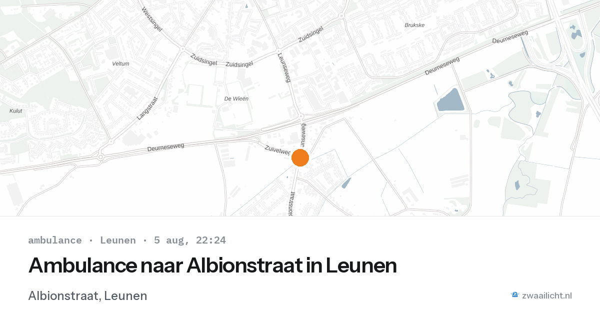 Ambulance naar Albionstraat in Leunen — 5 aug 2026