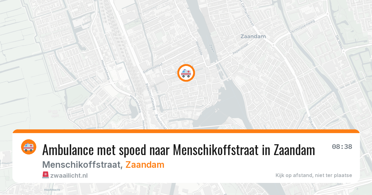 Ambulance met spoed naar Menschikoffstraat in Zaandam — 12 aug 2026