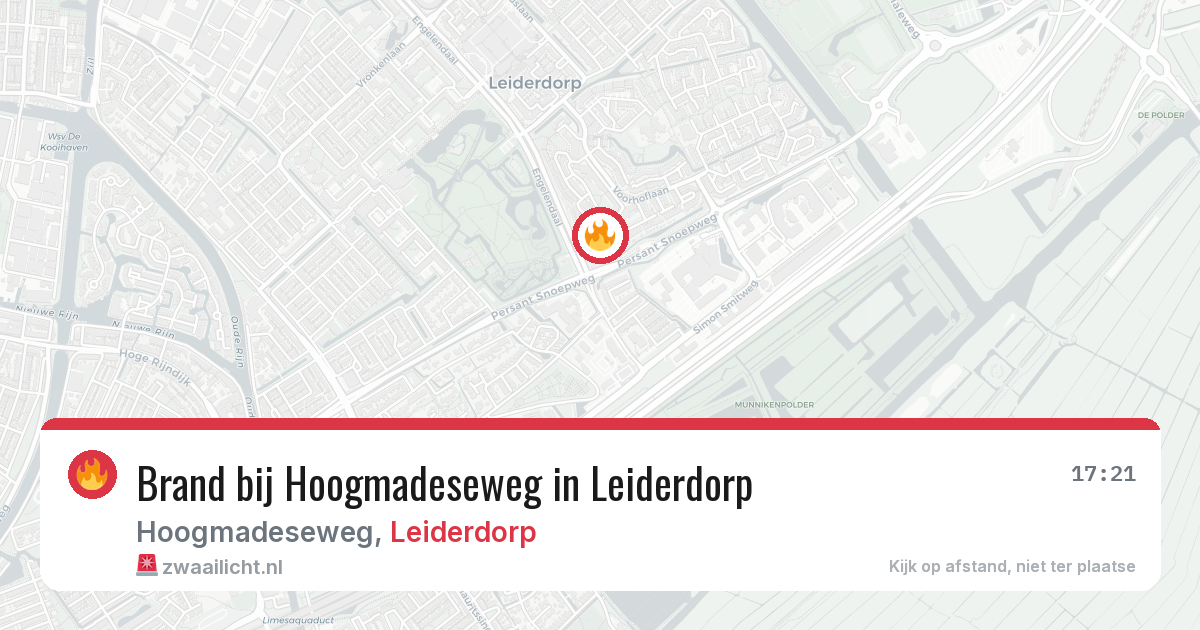 Brand bij Hoogmadeseweg in Leiderdorp — 19 jun 2026