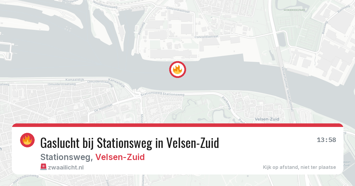 Gaslucht bij Stationsweg in Velsen-Zuid — 25 jul 2026