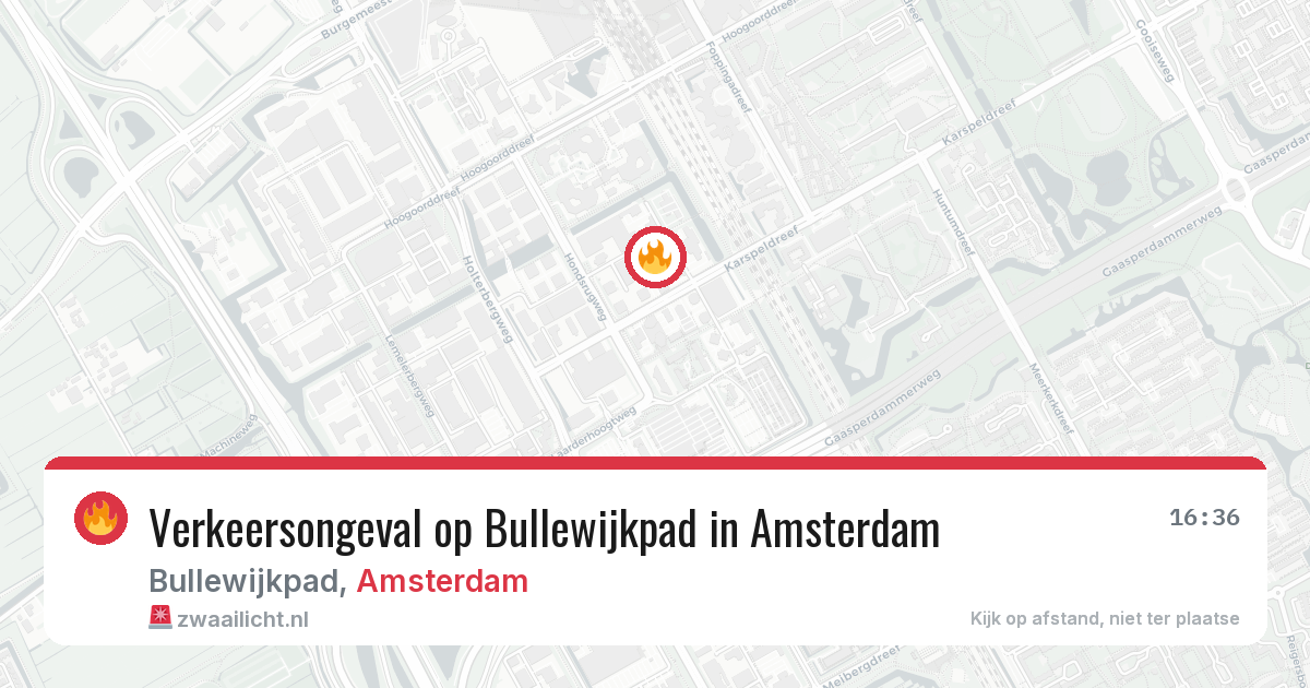 Verkeersongeval op Bullewijkpad in Amsterdam — 11 jul 2026