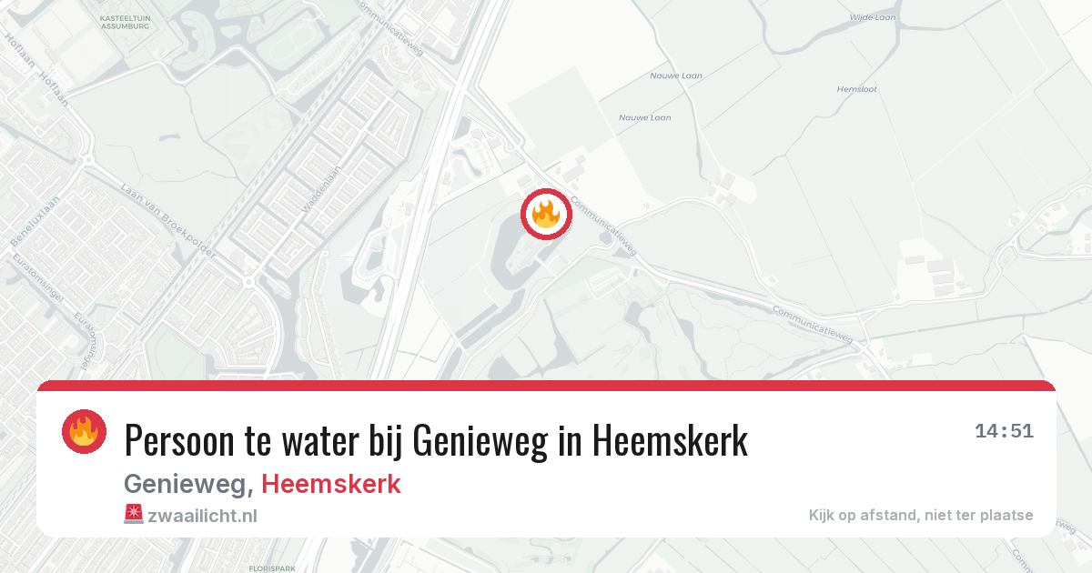 Persoon te water bij Genieweg in Heemskerk — 20 jun 2026