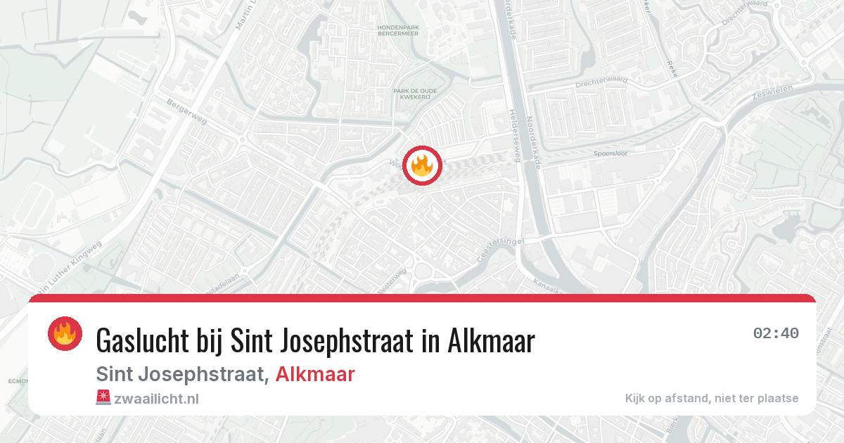 Gaslucht bij Sint Josephstraat in Alkmaar — 17 jun 2026