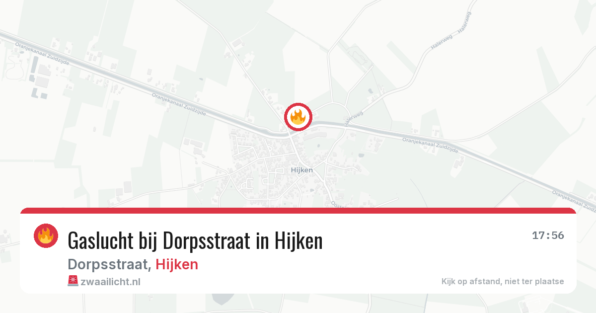 Gaslucht bij Dorpsstraat in Hijken — 8 jun 2026