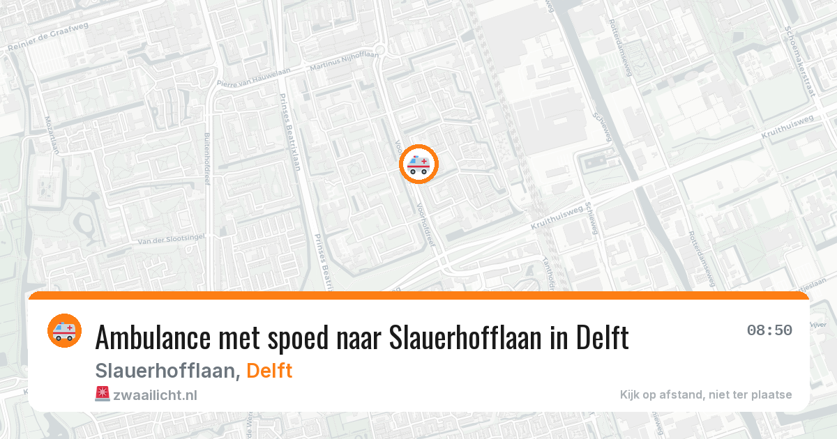 Ambulance met spoed naar Slauerhofflaan in Delft — 24 apr 2026