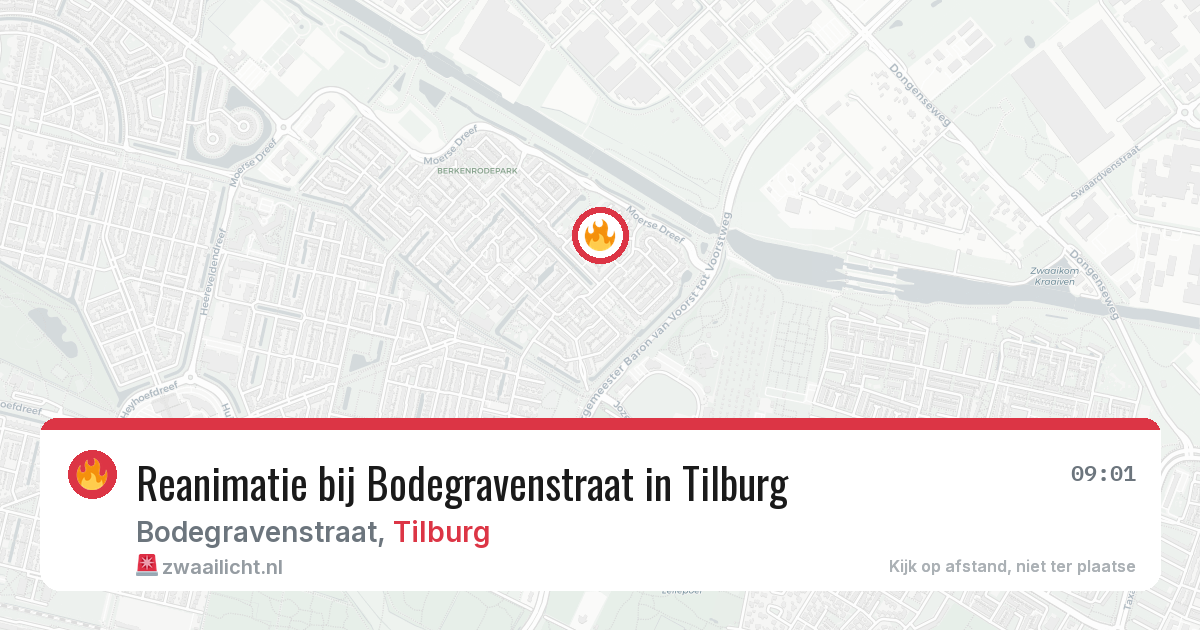 Reanimatie bij Bodegravenstraat in Tilburg — 21 jul 2026