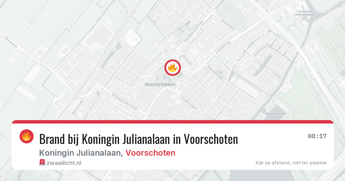 Brand bij Koningin Julianalaan in Voorschoten — 17 mrt 2026