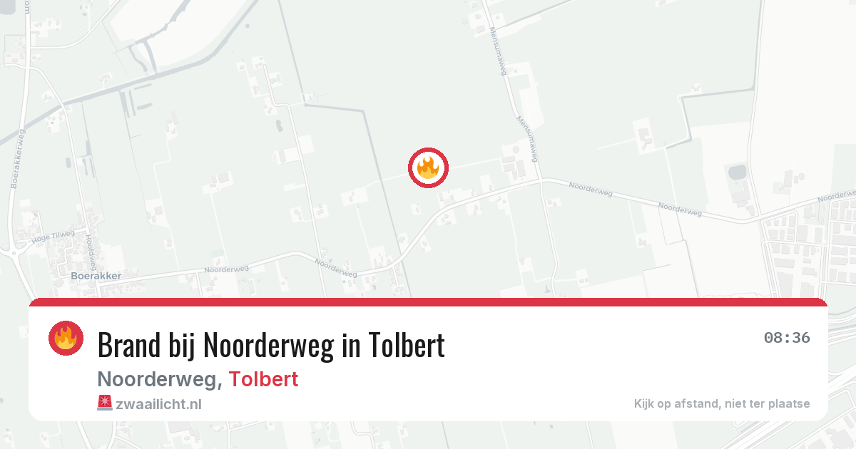 Brand bij Noorderweg in Tolbert — 8 jun 2026