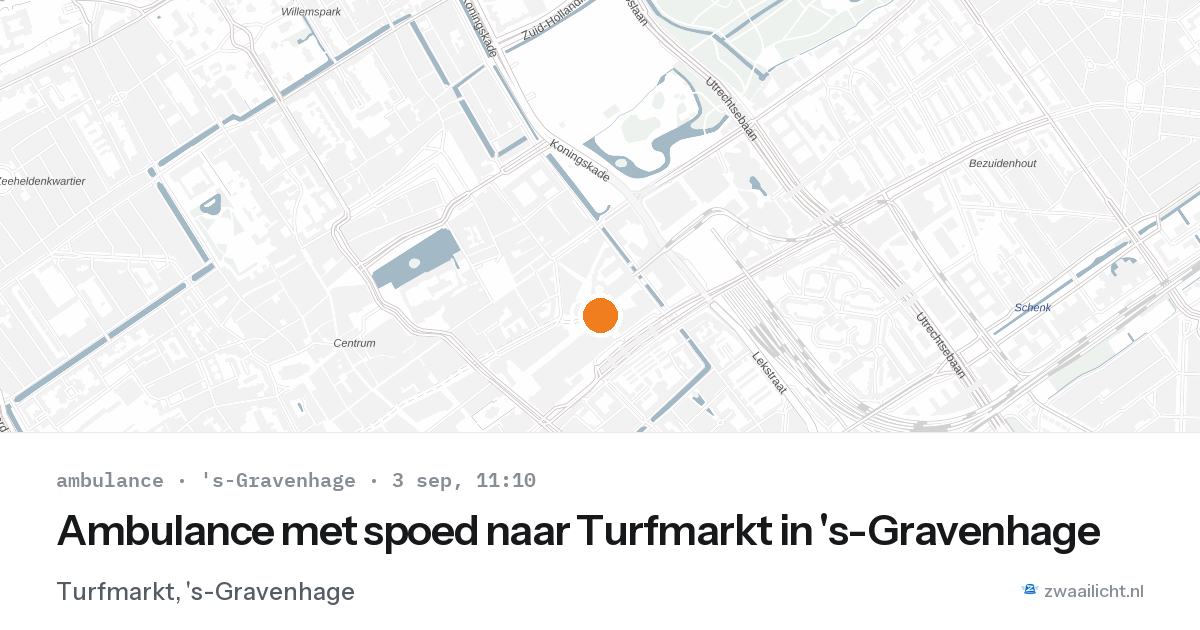 Ambulance met spoed naar Turfmarkt in 's-Gravenhage — 3 sep 2026