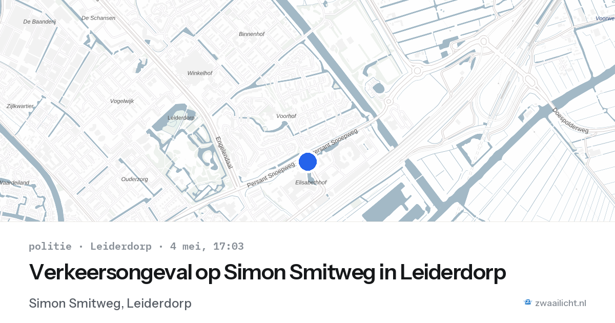 Verkeersongeval op Simon Smitweg in Leiderdorp — 4 mei 2026