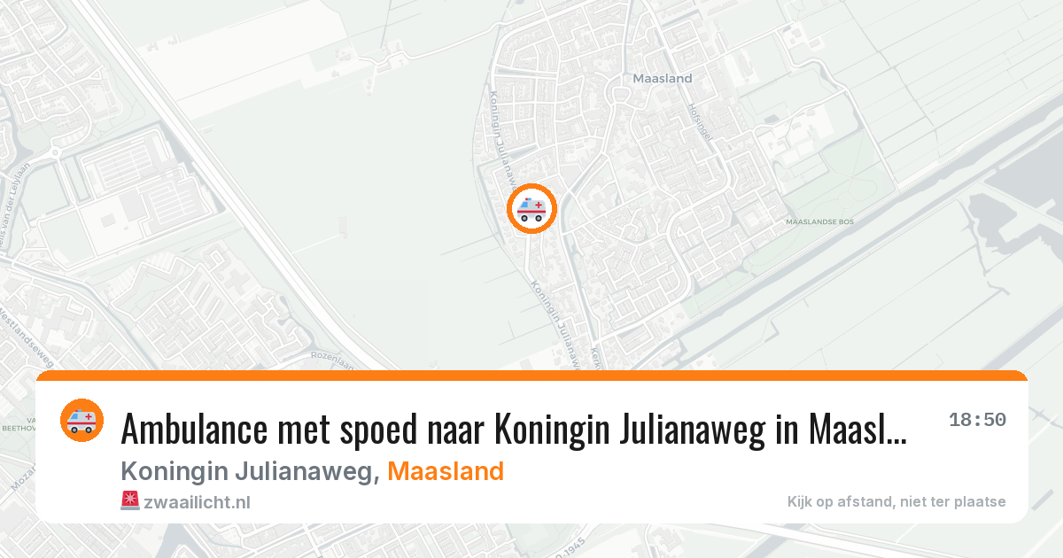 Ambulance met spoed naar Koningin Julianaweg in Maasland — 14 jun 2026
