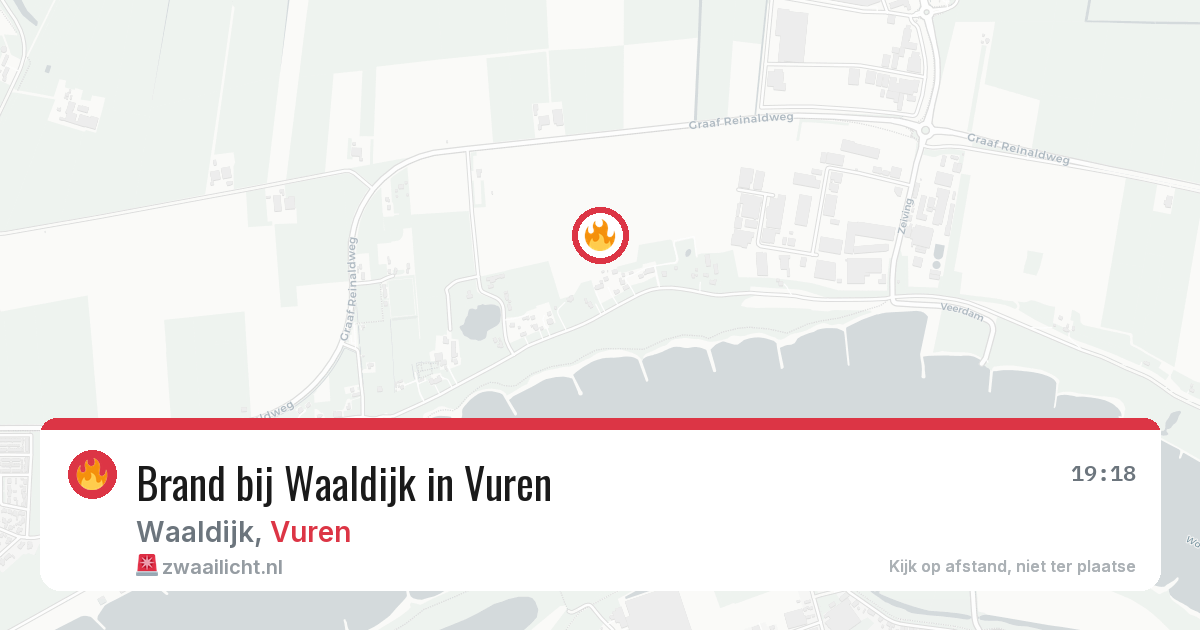 Brand bij Waaldijk in Vuren — 2 aug 2026