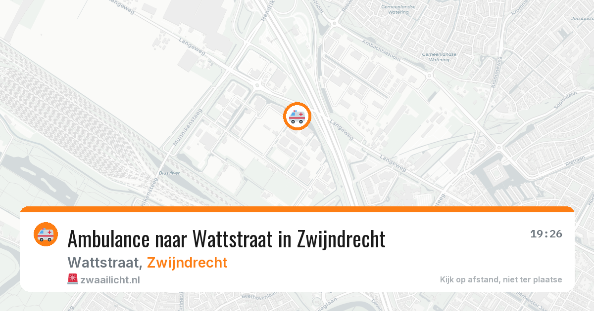 Ambulance naar Wattstraat in Zwijndrecht — 20 apr 2026