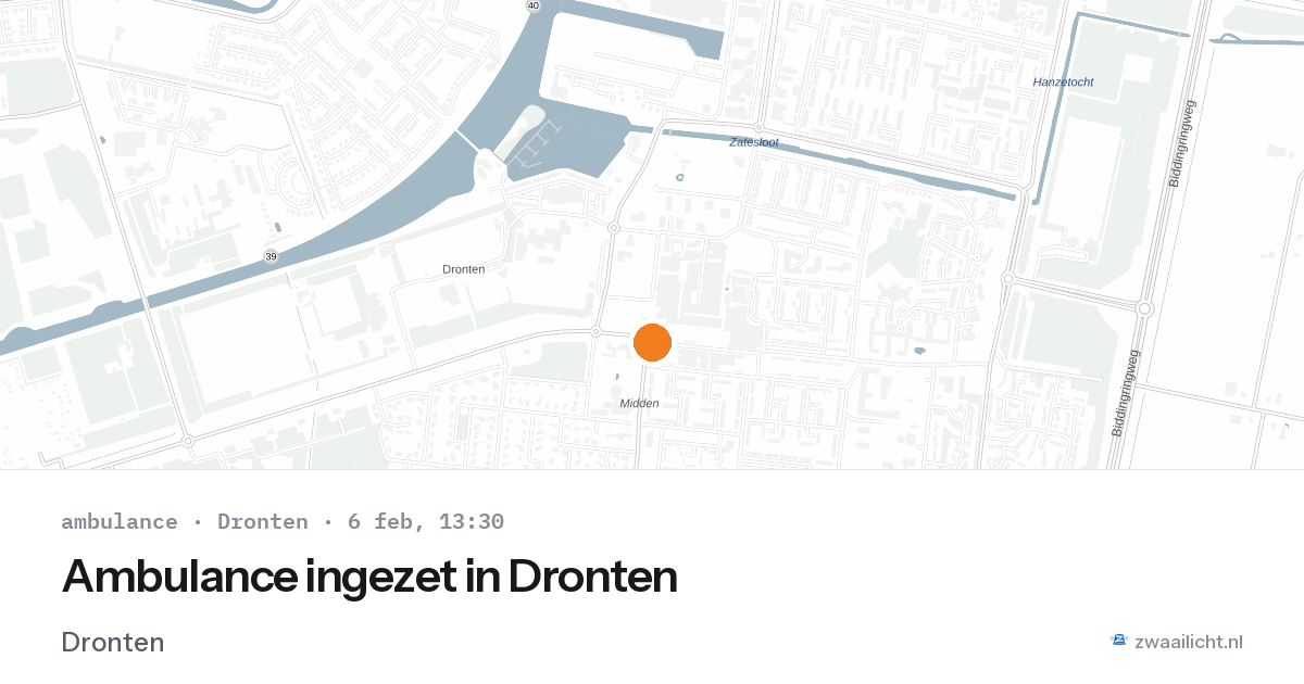 Ambulance ingezet in Dronten — 6 feb 2026