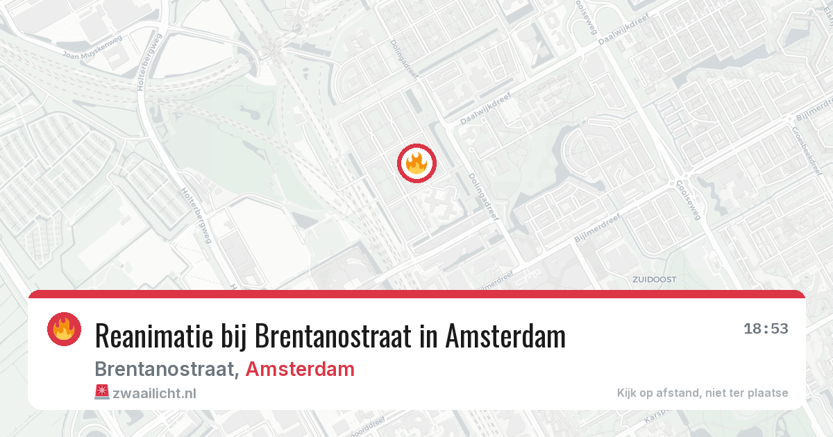 Reanimatie bij Brentanostraat in Amsterdam — 14 aug 2026