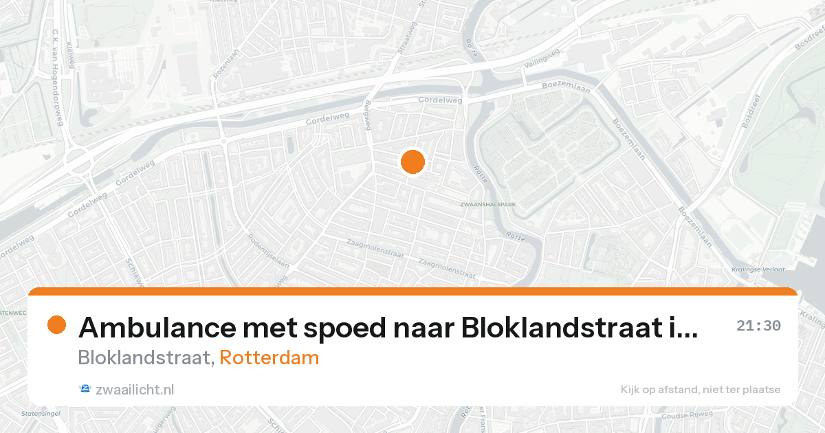 Ambulance met spoed naar Bloklandstraat in Rotterdam — 16 aug 2026