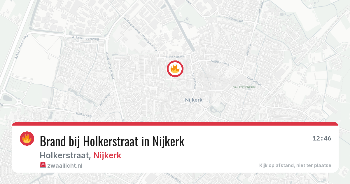 Brand bij Holkerstraat in Nijkerk — 18 apr 2026