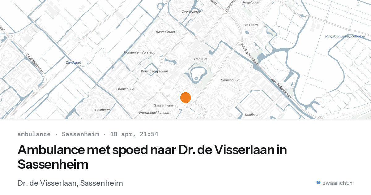 Ambulance met spoed naar Dr. de Visserlaan in Sassenheim — 18 apr 2026